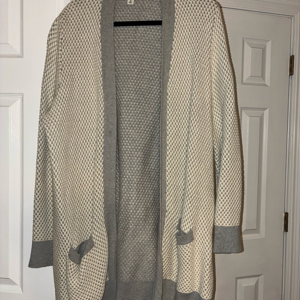L.L. Bean Gray and Cream Women's Cardigan